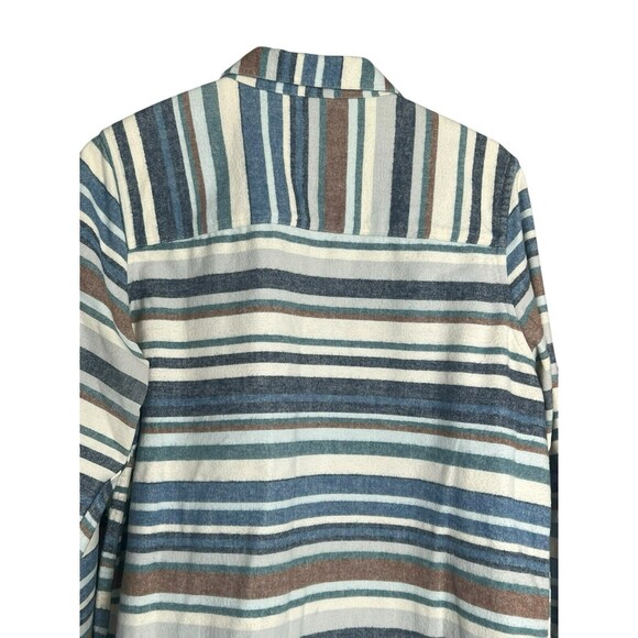 LL Bean Shirt Mens Large Flannel Serape Chamois Southwest Stripe Blanket Shacket - Picture 13 of 14
